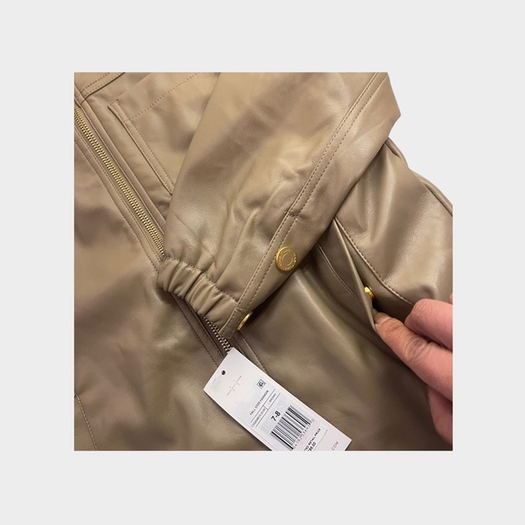 Habitual Brown Hooded Faux Leather Jacket - Picture 5 of 8